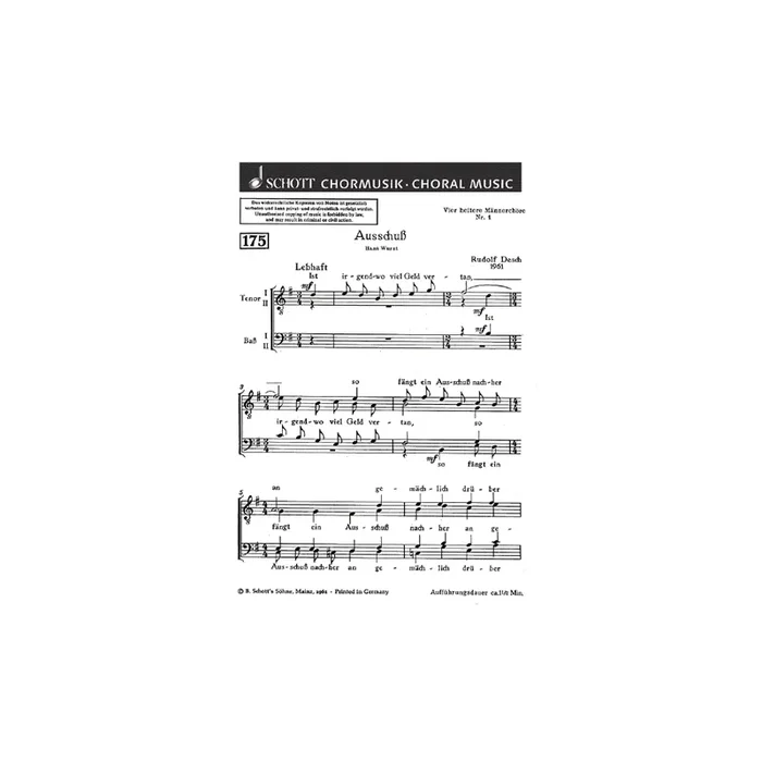 Desch, Rudolf – Vier heitere Männerchöre