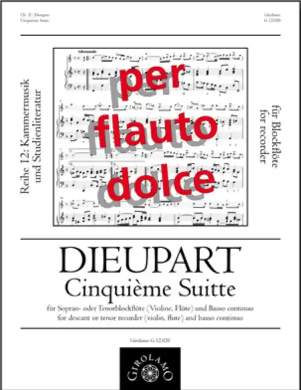 Dieupart Cinquieme Suite in F for Soprano Recorder and Continuo