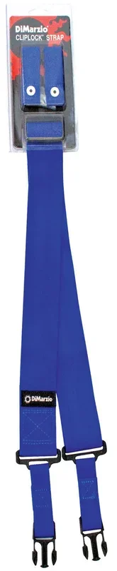 DiMarzio 2 Inch Nylon Clip Lock Guitar Strap, Blue Cliplock, heavy duty
