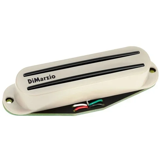 DiMarzio Fast Track 2 Rail Hum Cancelling Strat Pickup (Aged White w/ Black Rails)