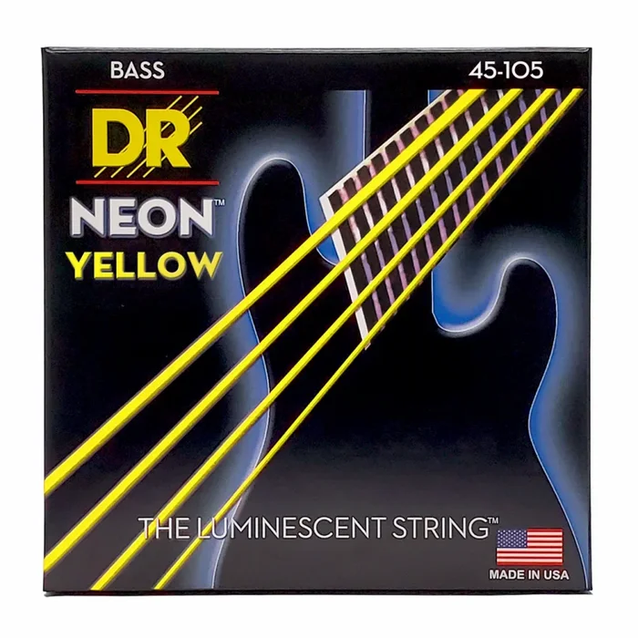DR Hi-Def Neon Yellow Bass Strings Medium 45-105 K3 Coated