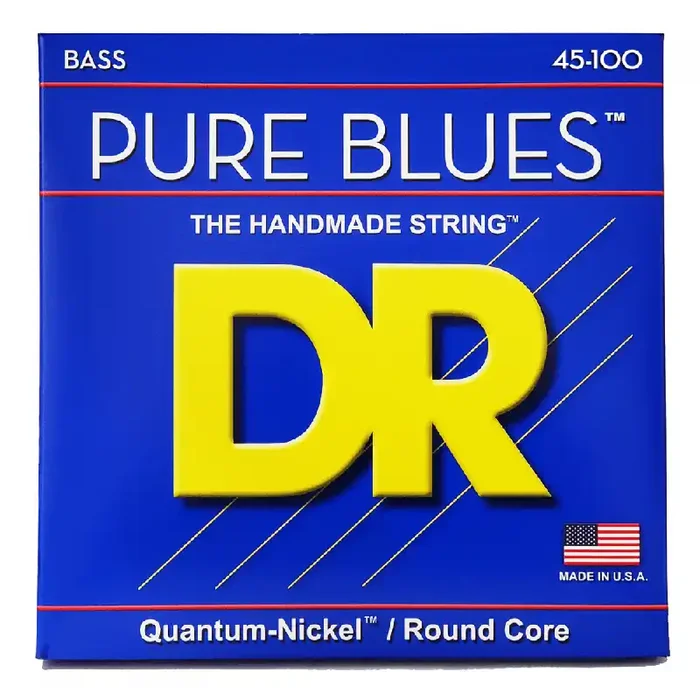 DR Strings PURE BLUES Quantum-Nickel 45-100 Bass Guitar Strings, Long Scale