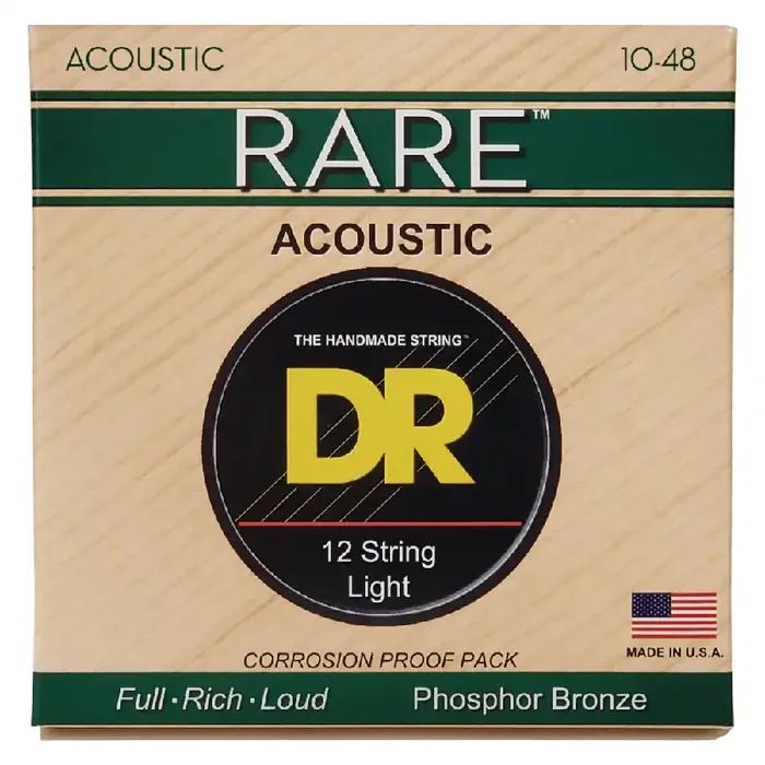 DR Strings RARE Bronze 12-String 10-48 Acoustic Guitar Strings