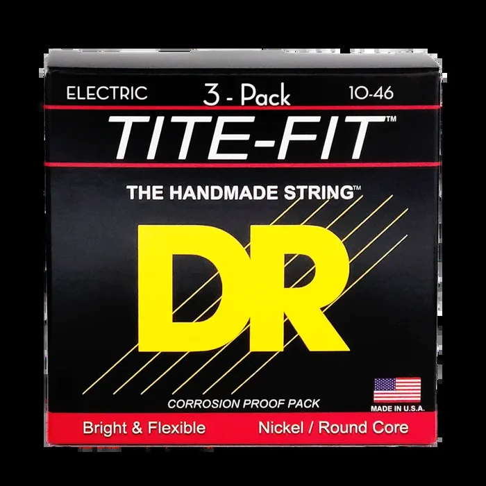 DR Tite-Fit Electric Guitar Strings – 3-Pack – 10-46