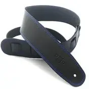 DSL Leather 2.5 Inch Black with Blue Stitching SGE25-15-8