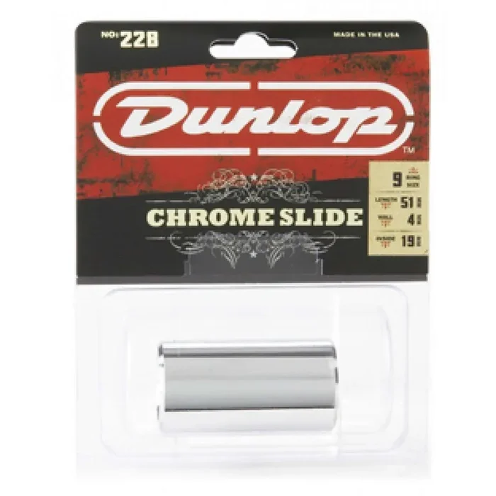 Dunlop No. 228 Chromed Brass Slide Heavy Wall Thickness – Medium