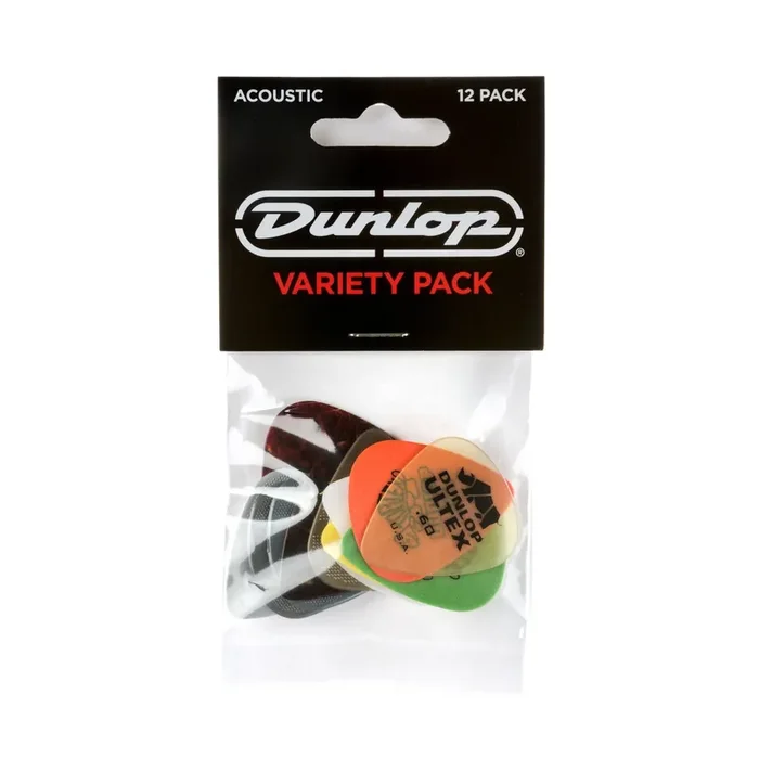 Dunlop PVP112 Acoustic Guitar Variety Pick / Plectrum Pack – Pack of 12