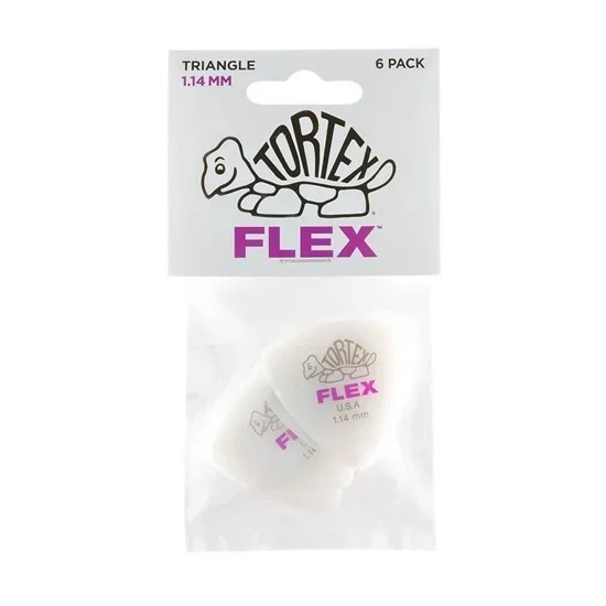 Dunlop Tortex Flex Triangle Guitar Pick 6-Pack – Purple (1.14mm)