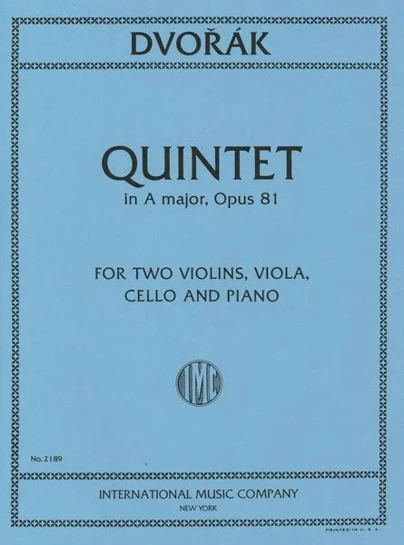 Dvorãk: Piano Quintet No. 2 in A Major, Op. 81