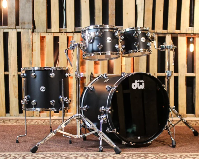 DW Collector’s 333 Solid Black Hard Satin Drum Set – 22,10,12,16 – SO#1379888