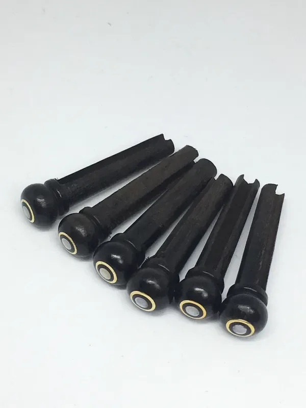 Ebony Wooden Bridge Pins With Parisian Eye Inlay