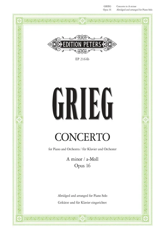 Edvard Grieg : Edvard Grieg : Piano Concerto in A minor Op. 16 – Piano – Faber Digital