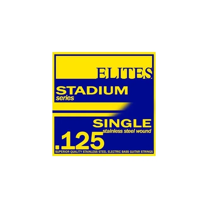 Elites Stadium Stainless Steel 125 (.125”) Bass Guitar Low-B Single String, Long Scale
