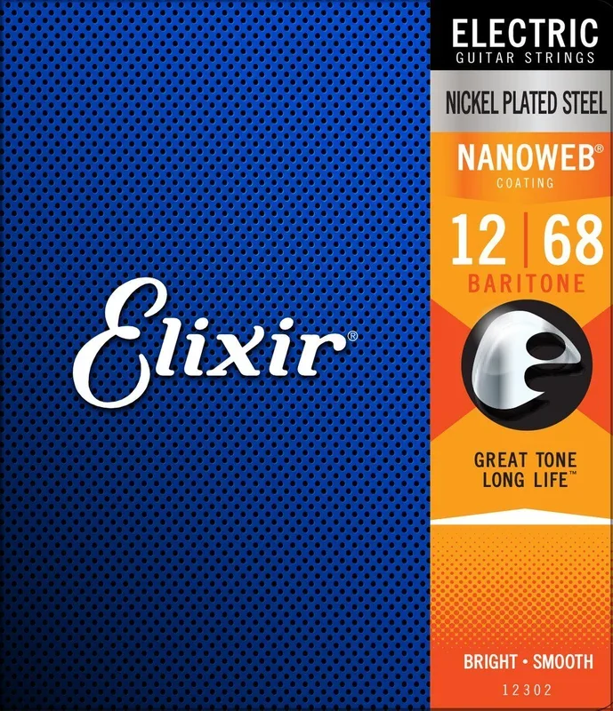 Elixir 12302 NANOWEB Electric Baritone Strings .012-.068 Gauge