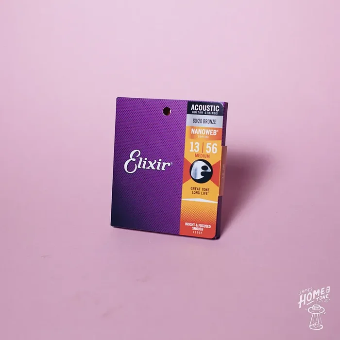 Elixir – Nanoweb coated 80/20 bronze acoustic guitar strings 13-56 (11102)