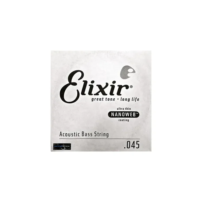 Elixir Nanoweb 80/20 Bronze 45 (.045″) Acoustic Bass Single String, Long Scale