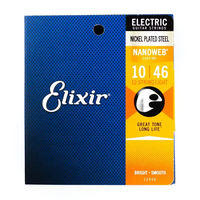 Elixir Nanoweb Nickel Wound 12-String 10-46 Electric Guitar Strings [12450]