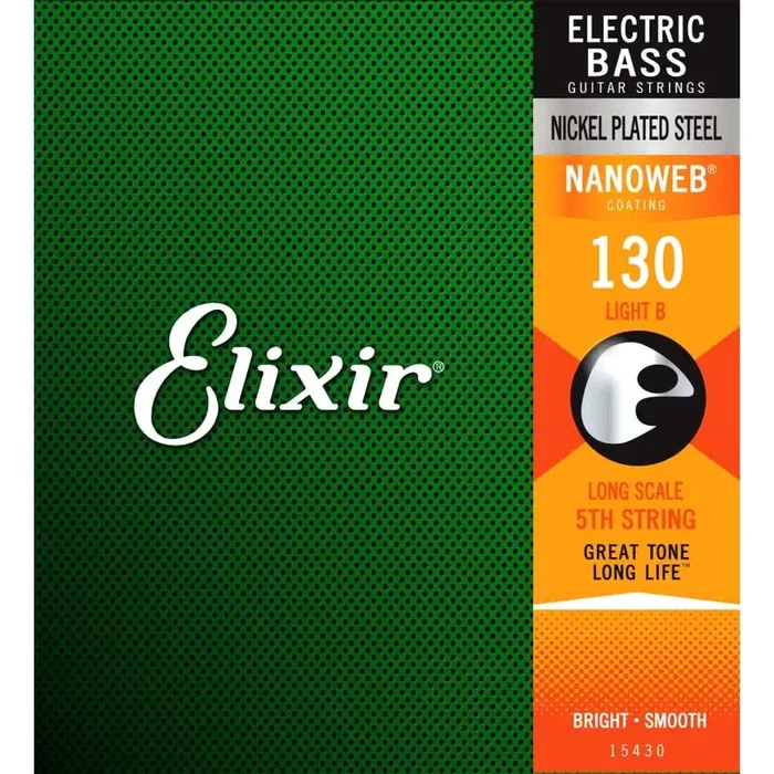 Elixir Nanoweb Nickel Wound 130 (.130″) Bass Single String, Long Scale