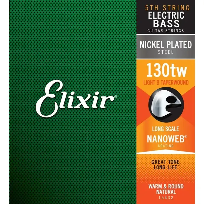 Elixir Nanoweb Nickel Wound 130 (.130″) Bass Single String, Long Scale, Tapered