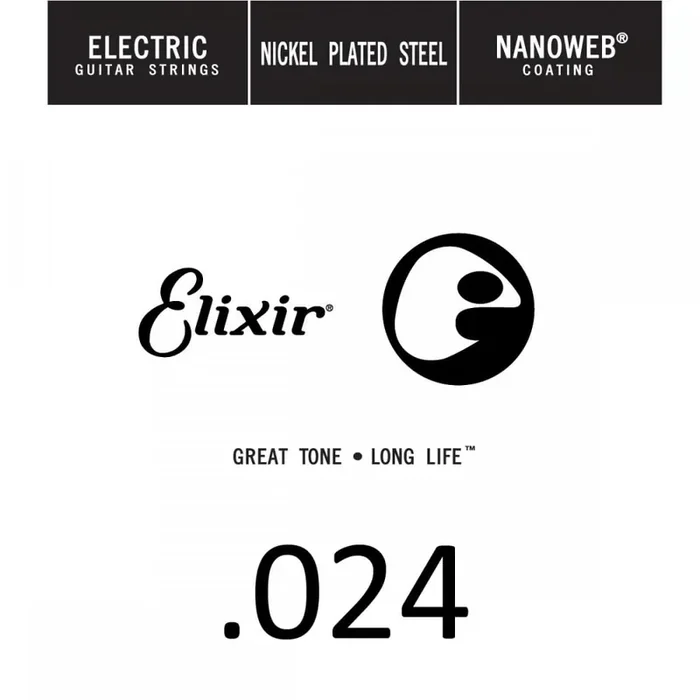 Elixir Nanoweb Nickel Wound 24 (.024″) Electric Guitar Single String