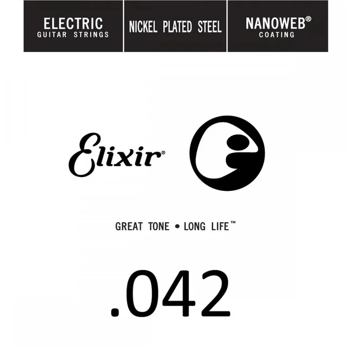 Elixir Nanoweb Nickel Wound 42 (.042″) Electric Guitar Single String