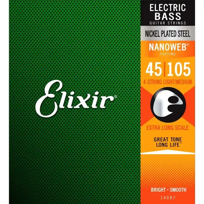 Elixir Nanoweb Nickel Wound 45-105 Extra Long Scale Bass Guitar Strings [14087]