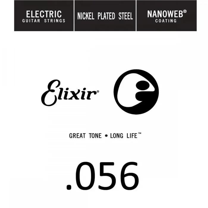 Elixir Nanoweb Nickel Wound 56 (.056″) Electric Guitar Single String