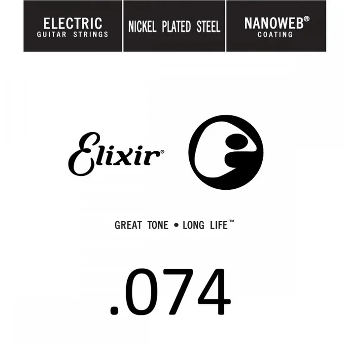 Elixir Nanoweb Nickel Wound 74 (.074″) Electric Guitar Single String
