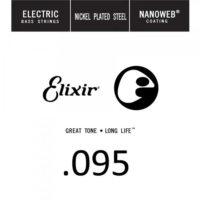 Elixir Nanoweb Nickel Wound 95 (.095″) Bass Single String, Long Scale