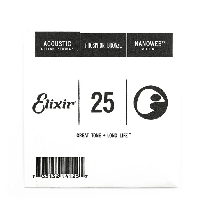 Elixir Nanoweb Phosphor Bronze 25 (.025″) Acoustic Guitar Single String