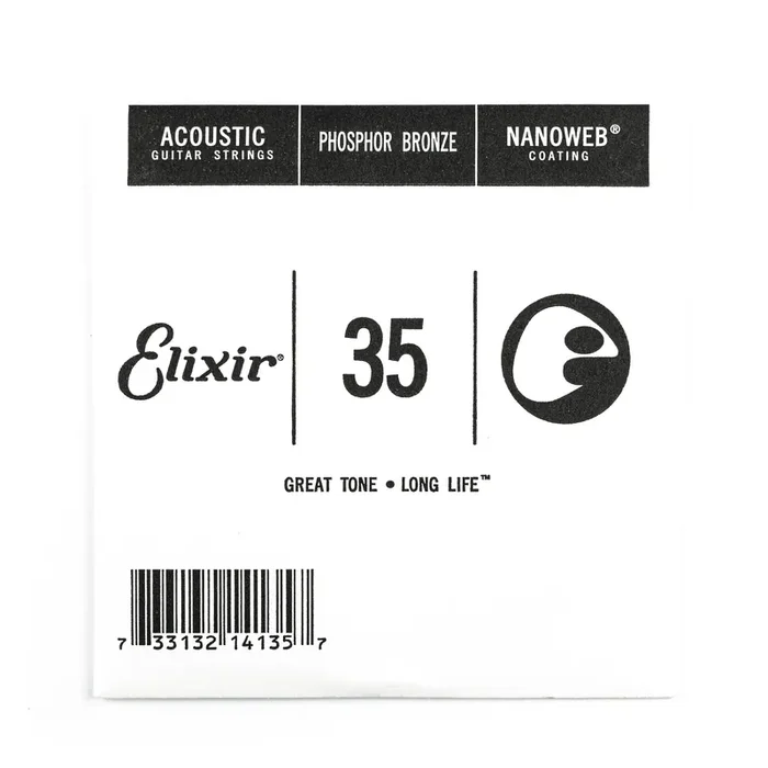 Elixir Nanoweb Phosphor Bronze 35 (.035″) Acoustic Guitar Single String