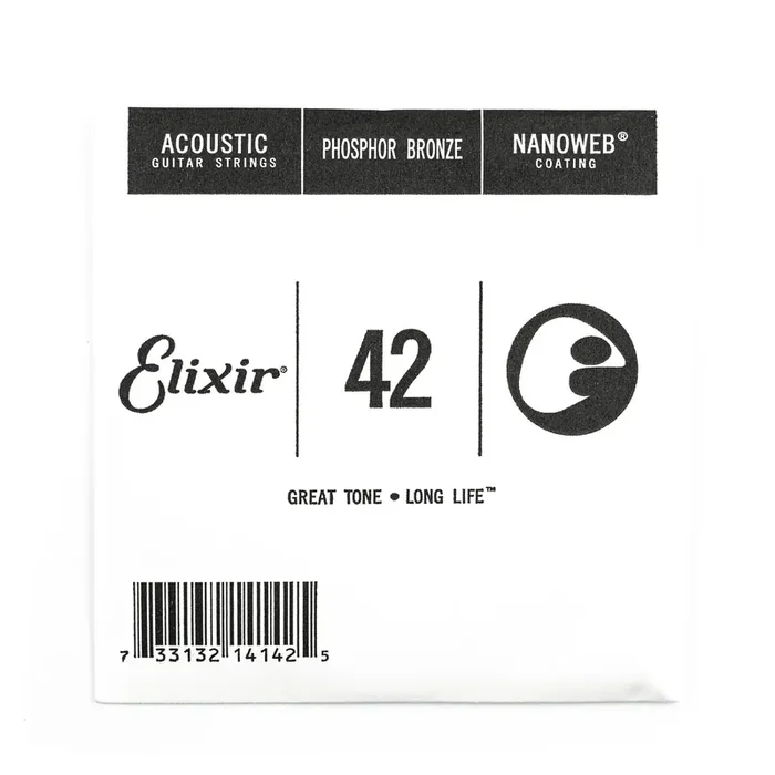 Elixir Nanoweb Phosphor Bronze 42 (.042″) Acoustic Guitar Single String