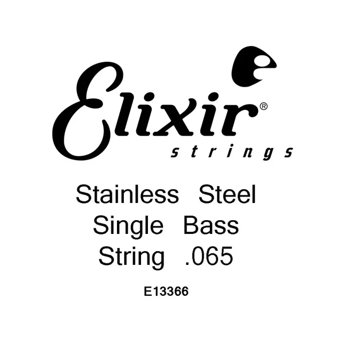 Elixir Nanoweb Stainless Steel 65 (.065″) Bass Single String, Long Scale