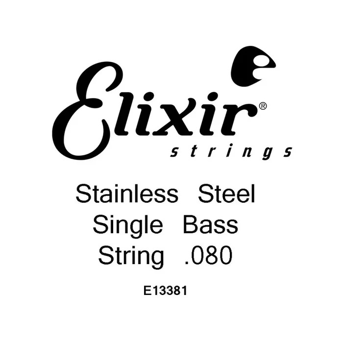 Elixir Nanoweb Stainless Steel 80 (.080″) Bass Single String, Long Scale
