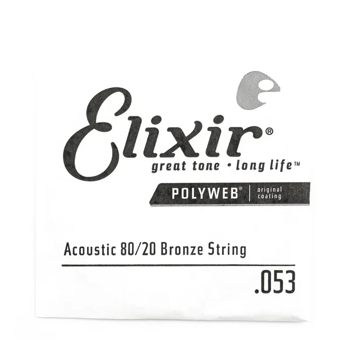 Elixir Polyweb 80/20 Bronze 53 (.053″) Acoustic Guitar Single String