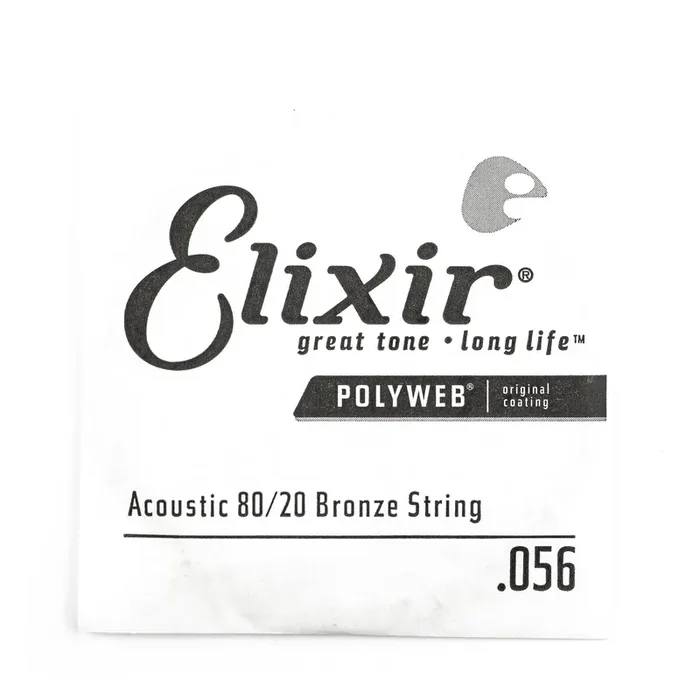 Elixir Polyweb 80/20 Bronze 56 (.056″) Acoustic Guitar Single String