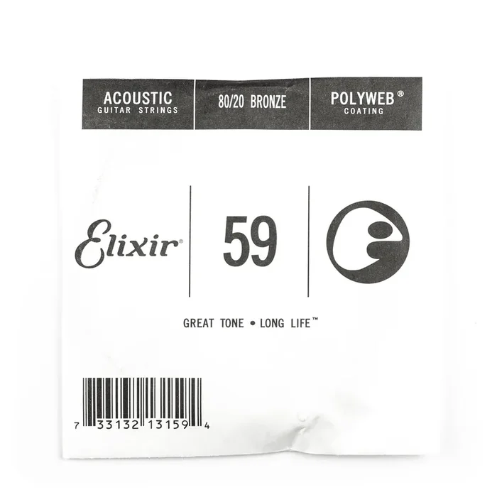Elixir Polyweb 80/20 Bronze 59 (.059″) Acoustic Guitar Single String