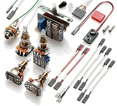EMG Wiring Kit for 3 Active Pickups P/P Volume for TW Pickups, Long Shaft