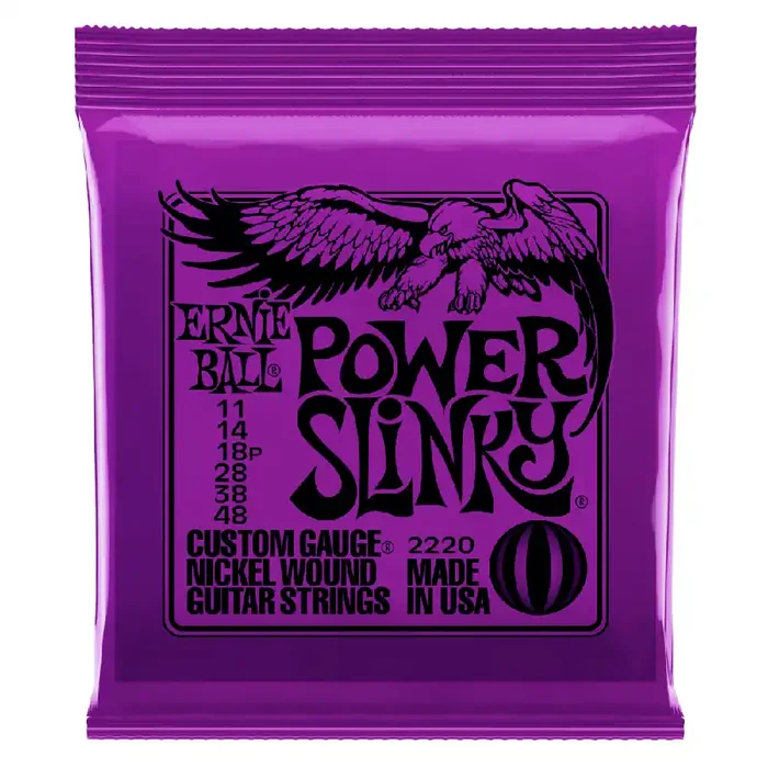 Ernie Ball 2220 Power Slinky 11-48 Electric Guitar Strings, 12-Pack