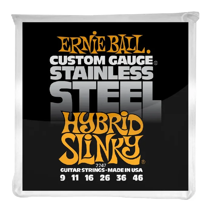 Ernie Ball 2247 Stainless Steel Electric Guitars Strings 9-46 Hybrid Slinky