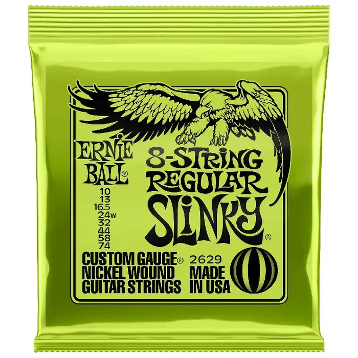 Ernie Ball 2629 8-String Regular Slinky 10-74 Electric Guitar Strings