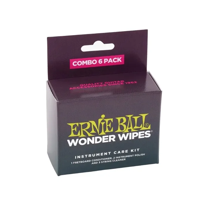 Ernie Ball 4279 Wonder Wipes 6-Pack Combo Pack of Guitar Care Wipes