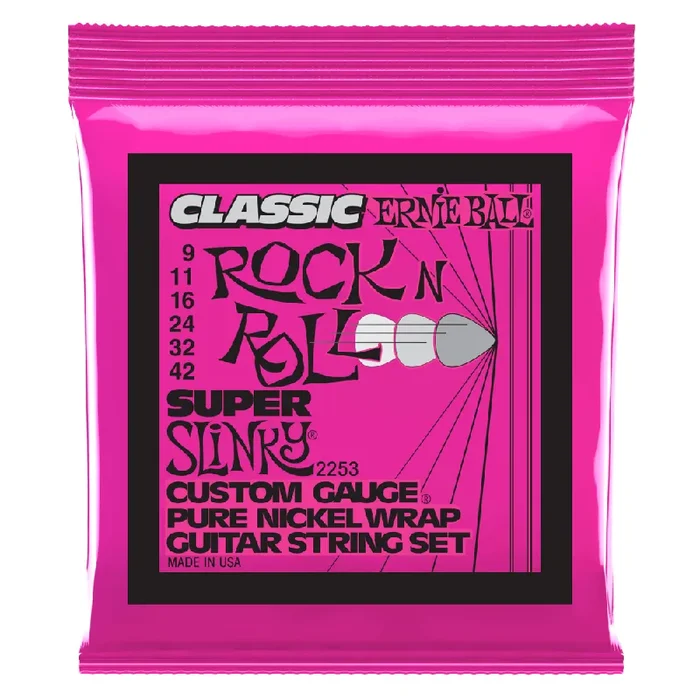 Ernie Ball Classic Super Slinky Pure Nickel 9-42 Electric Guitar Strings [2253]
