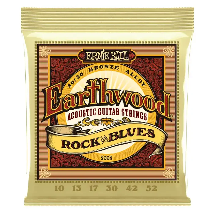 Ernie Ball Earthwood 80/20 Bronze 10-52 Acoustic Guitar Strings, Rock & Blues