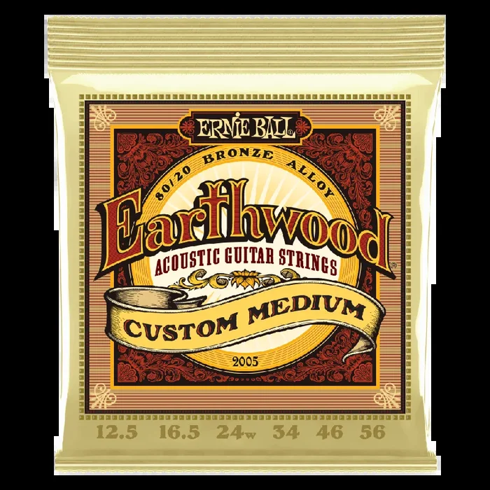 Ernie Ball Earthwood Custom Medium 80/20 Bronze Acoustic Guitar Strings 12.5-56