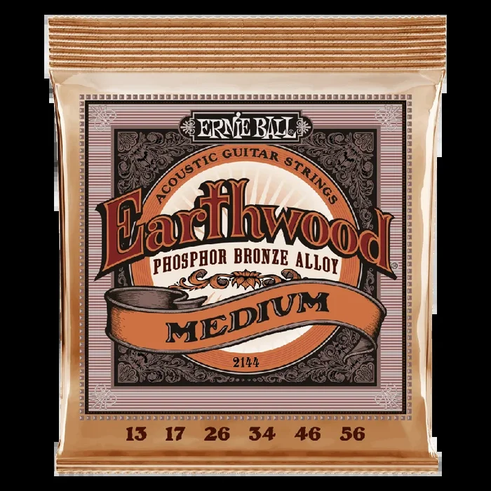 Ernie Ball Earthwood Medium Phosphor Bronze Acoustic Guitar String, 13-56 Gauge