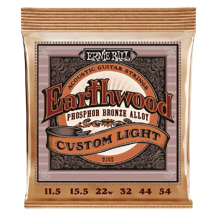 Ernie Ball Earthwood Phosphor Bronze 11.5-54 Acoustic Guitar Strings, Custom Light