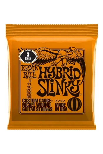 Ernie Ball Electric Guitar 3222 Hybrid Slinky 9-46 (3 Pack)