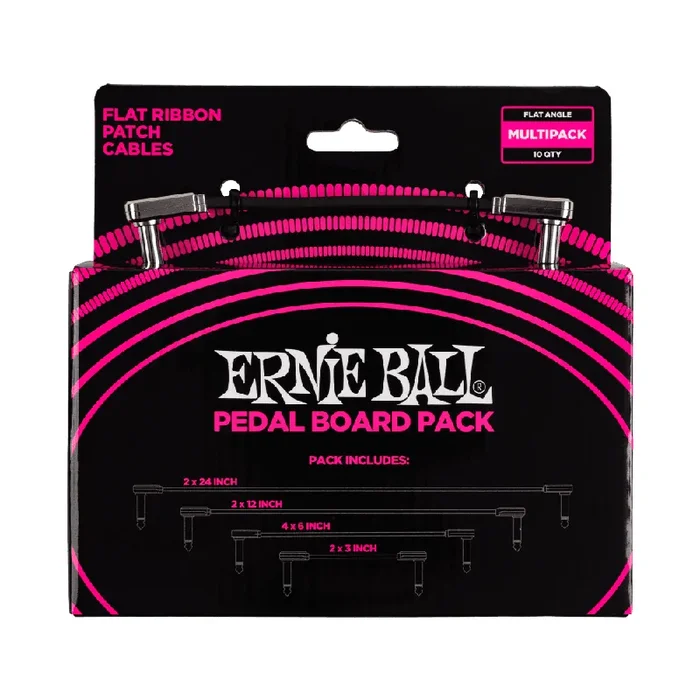 Ernie Ball Flat Ribbon Patch Cable Pedalboard Multipack