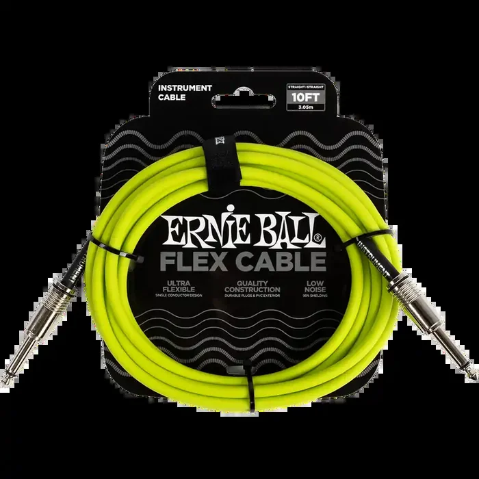 Ernie Ball Flex Instrument Cable 10ft – Green